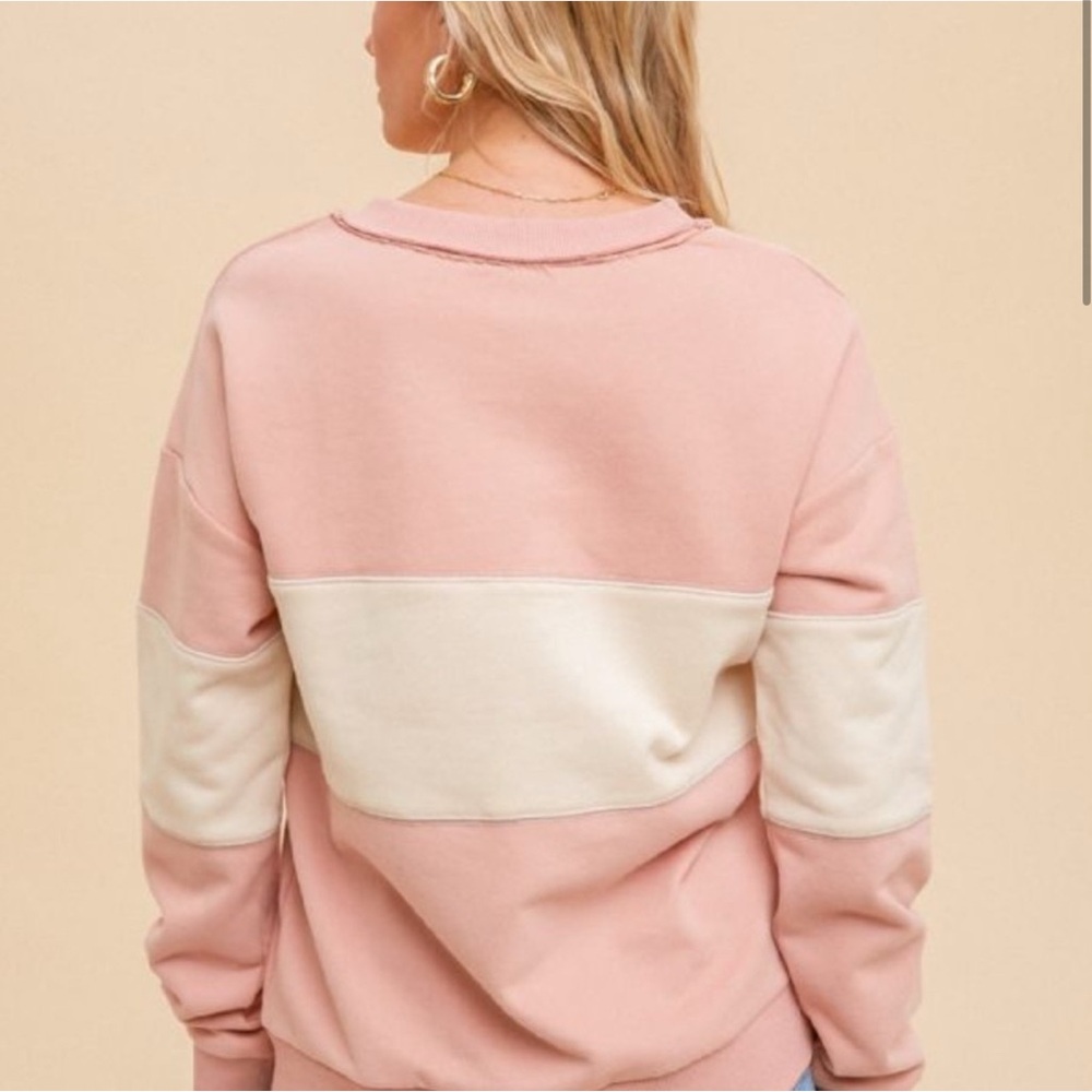 🩷 HEM & THREAD Color Block Terry Sweatshirt - Picture 3 of 4